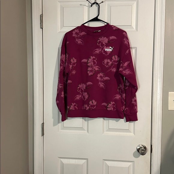 Puma Maroon Floral Sweatshirt - Picture 1 of 4